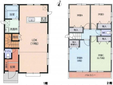 �Ԏ��}�@�J�������ӂ��19���̍L�XLDK�����͂�4LDK�I�e�����Ɏ��[�X�y�[�X���������A2�K�ɂ͍L���o���R�j�[���B����肪1�K�ɂ܂Ƃ߂�ꂽ�@�\�I�ȊԎ��ŁA�t�@�~���[�ɂ��œK�ł��B